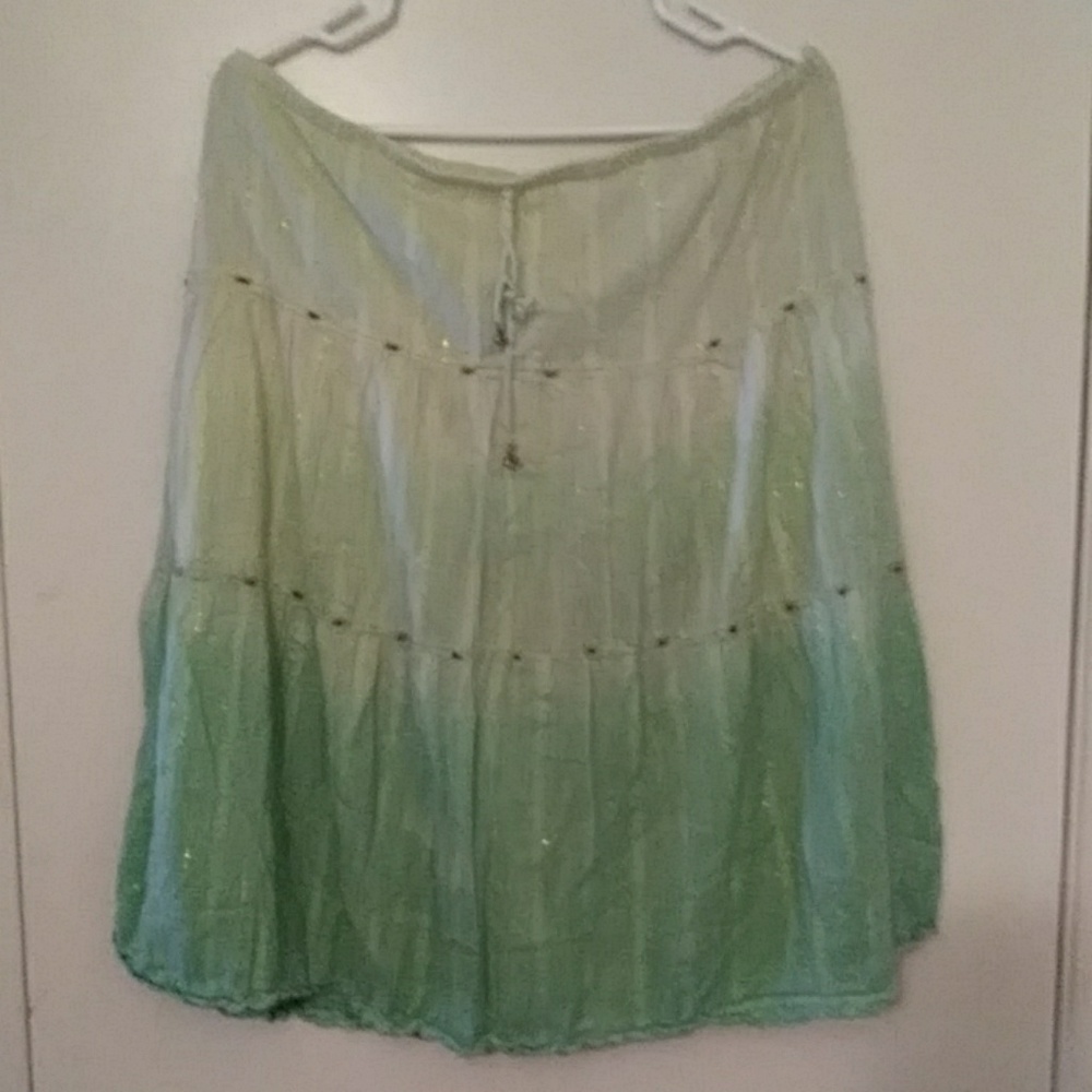 No Boundaries Colorful Greens Skirt